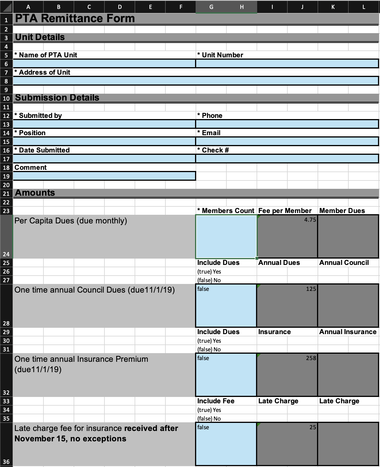 Example of exported form