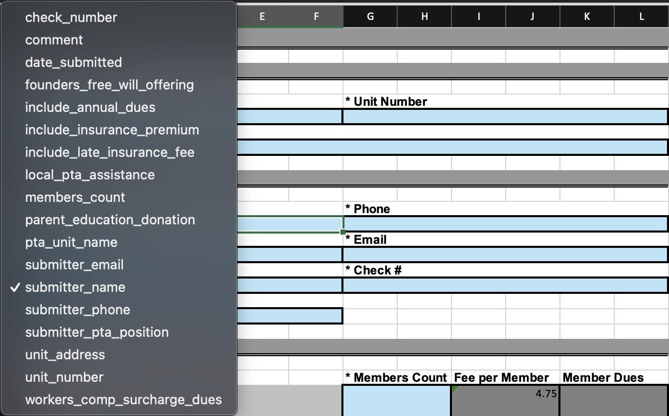 Named ranges in Excel