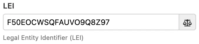 Legal Entity Identifier (LEI)