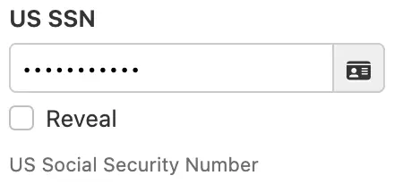 SSN form control with obscured value