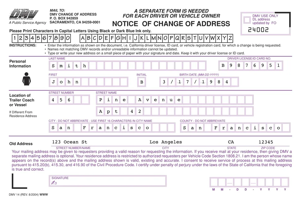 DMV PDF filled by Orbeon Forms